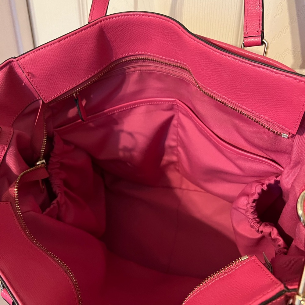 Coach Dahlia Diaper Bag – Pink Pebbled Leather Tote | Large Designer Baby Bag - Picture 8 of 14